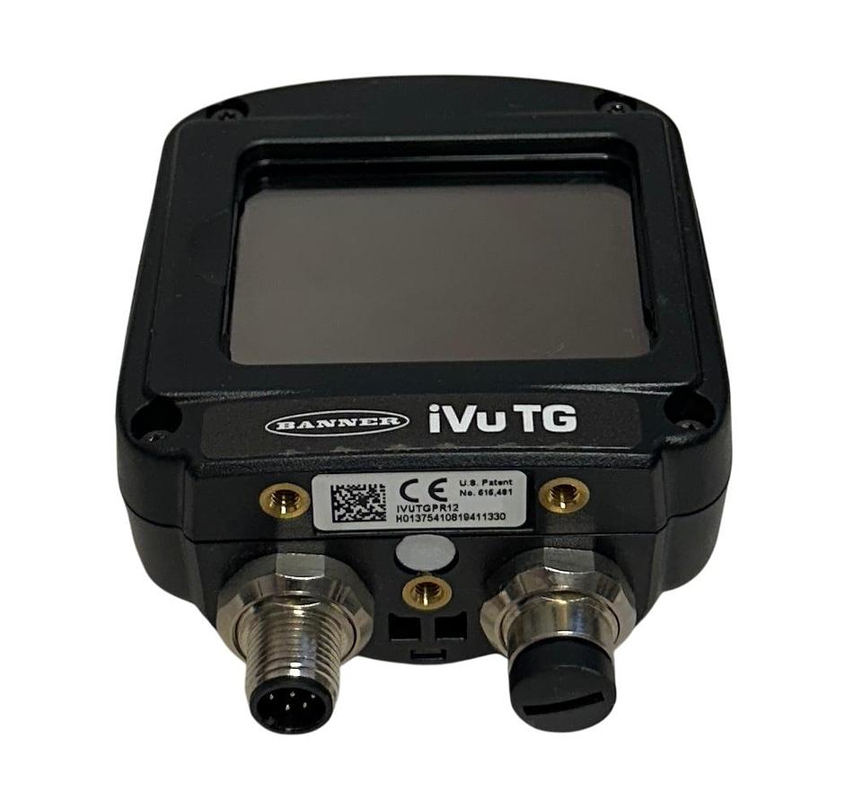 Used BANNER IVUTGPR12 / 81941 iVu TG SENSOR I/O PNP RED RING LIGHT TOUCHSCREEN USNP