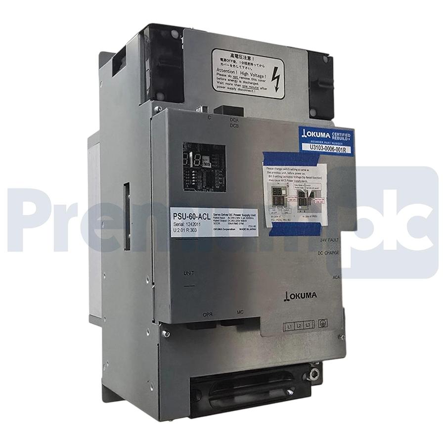 Used Okuma PSU-60-ACL U:2.01 R:303 DC Servo Power Supply Unit 60kW U3103-0006-001R