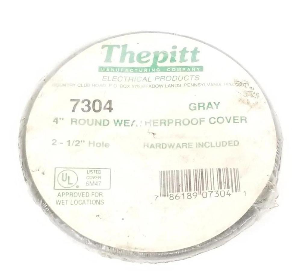 Used NEW THEPITT 7304 4'' ROUND WEATHERPROOF COVER GRAY 2-1/2'' HOLE