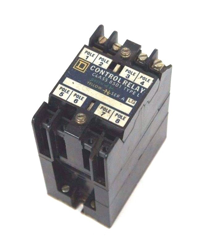 Used SQUARE D 8501 L0-40 CONTROL RELAY TYPE L0-40 W/ 31111-400-44 COIL 110-120V
