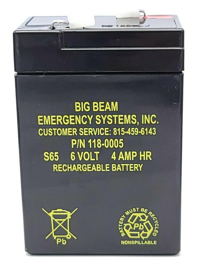 Used LOT OF 5 NEW BIG BEAM EMERGENCY SYSTEMS INC. 118-0005 RECHARGEABLE BATTERIES