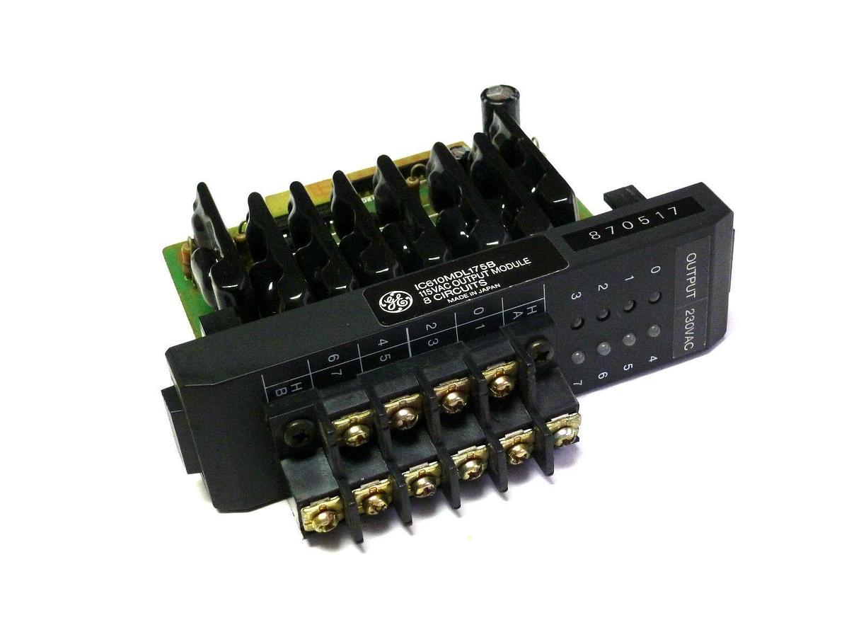 Used GENERAL ELECTRIC IC610MDL175B 115VAC OUTPUT MODULE 8 CIRCUIT