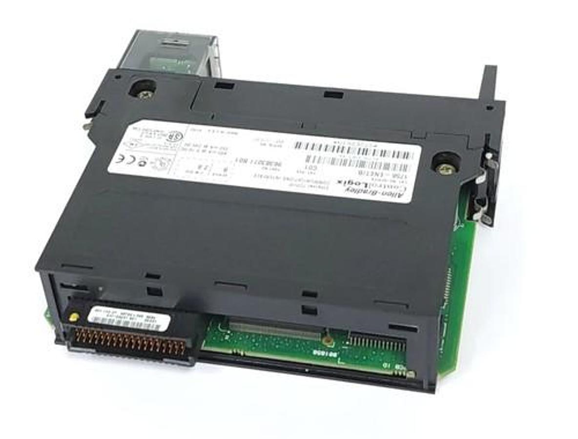 Used ALLEN BRADLEY 1756-ENET/B CAT. REV. C01 CONTROLLOGIX COMMUNICATIONS MODULE
