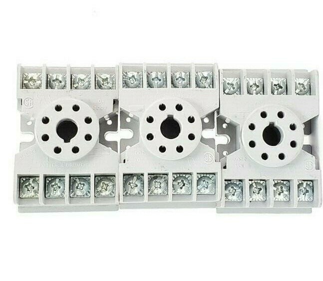 Used LOT OF 3 NEW POTTER & BRUMFIELD 27E122 RELAY SOCKETS 10A 300V