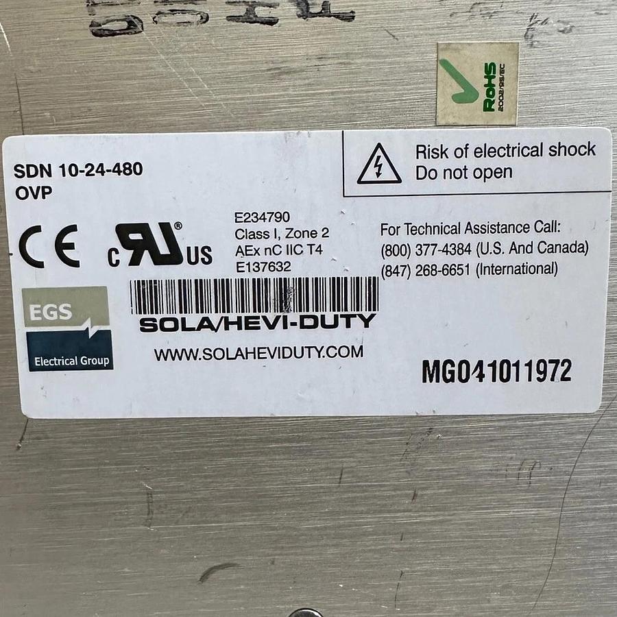 Used EMERSON SOLA SDN 10-24-480 / SDN1024480 POWER SUPPLY 3-PH 380/500VAC 50/60Hz