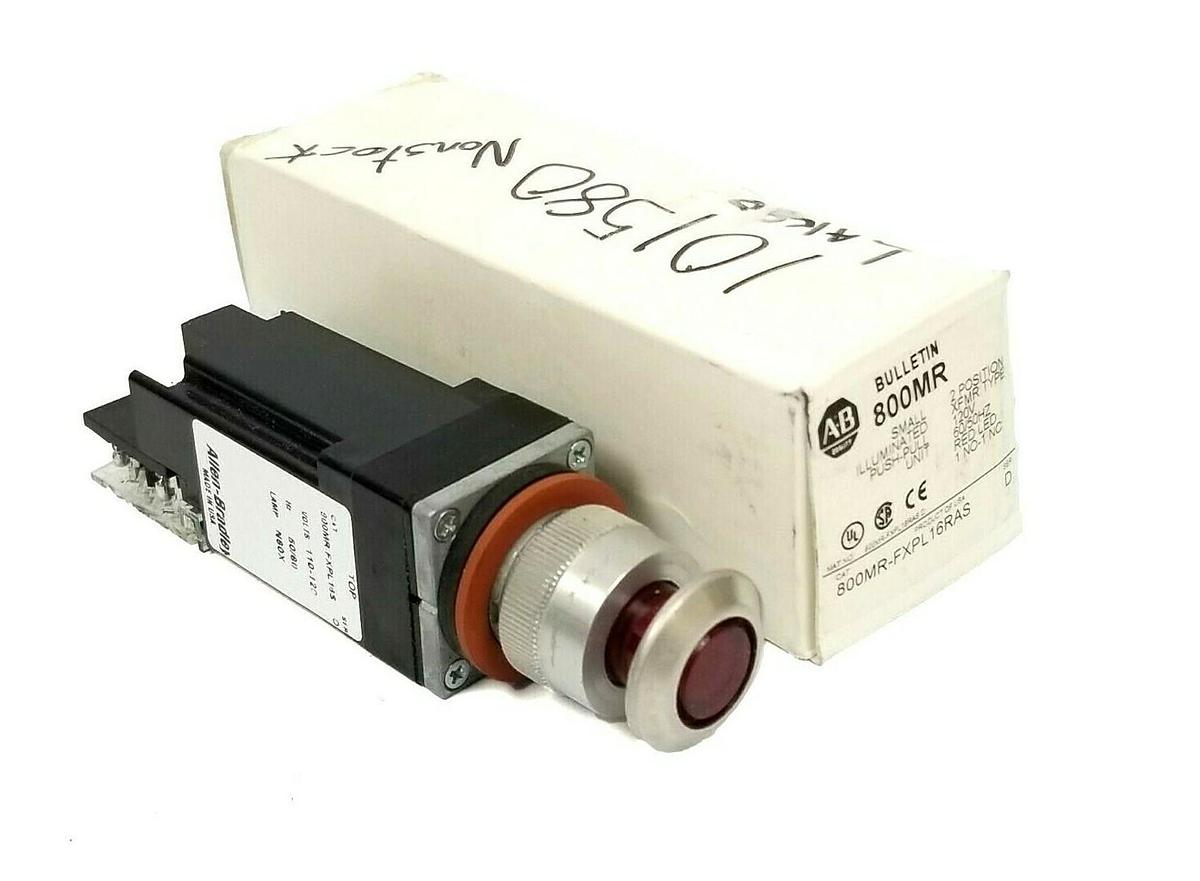 Used NEW ALLEN BRADLEY 800MR-FXPL16RAS / D ILLUMINATED PUSH/PULL UNIT 800MRFXPL16RAS