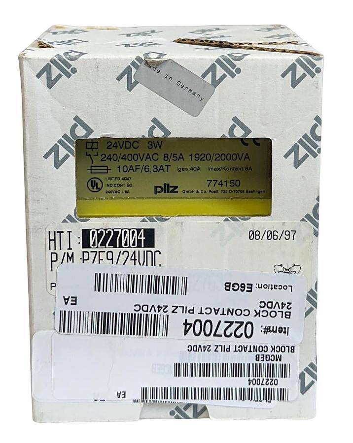 Used PILZ PZE9/24VDC/8S10 / 774150 SAFETY RELAY 2-CHANNEL 24VDC 8/5A 3W NSMP