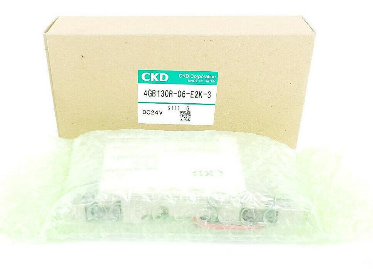 Used NIB CKD 4GB130R-06-E2K-3 SOLENOID VALVE, 4G SERIES, 24VDC, 4GB130R06E2K3