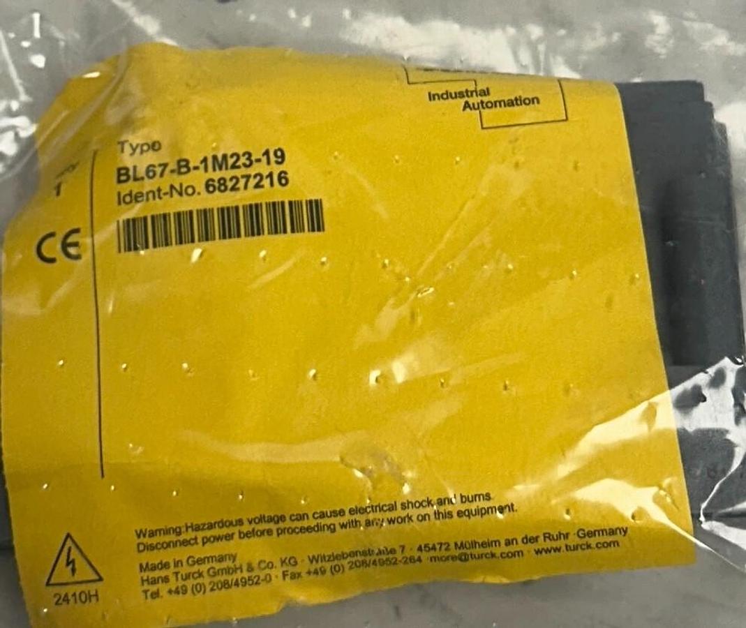 Used TURCK BL67-B-1M23-19 / 6827216 BL67 SYSTEM MODULE BASE M23 19-PIN NSMP