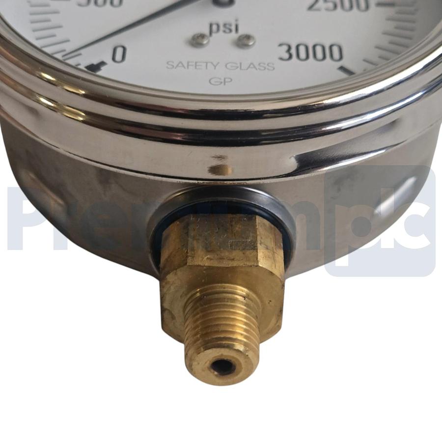Used WIKA 4212151 Type 212.54 4" Industrial Pressure Gauge 3000 psi 1/4" NPT LM NSMP