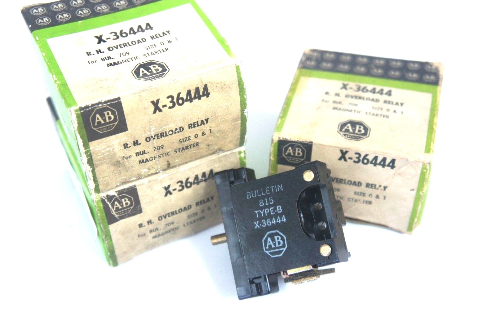 Used LOT OF 3 NIB ALLEN BRADLEY X-36444 R. H. OVERLOAD RELAYS X36444