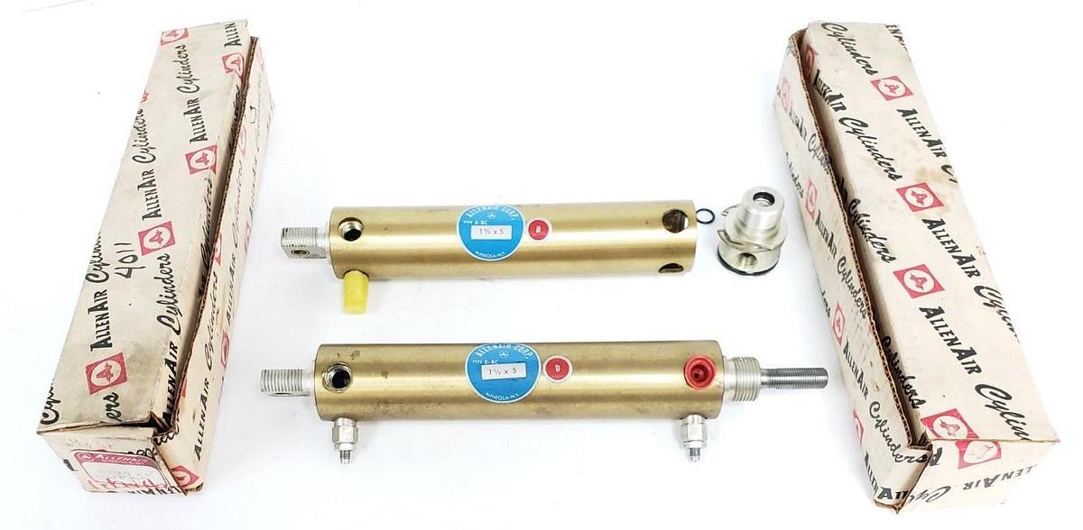 Used LOT OF 2 ALLENAIR E-1-1/2 X 5 BC-D PNEUMATIC CYLINDERS TYPE E-BC, 1-1/2" X 5"