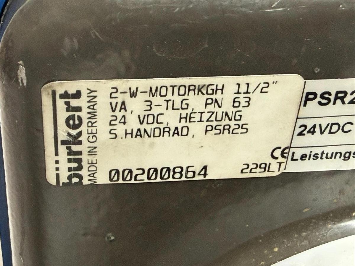 Burkert 00200864 2-W-MOTORKGH 11/2" Stainless Ball Valve PSR25 24VDC