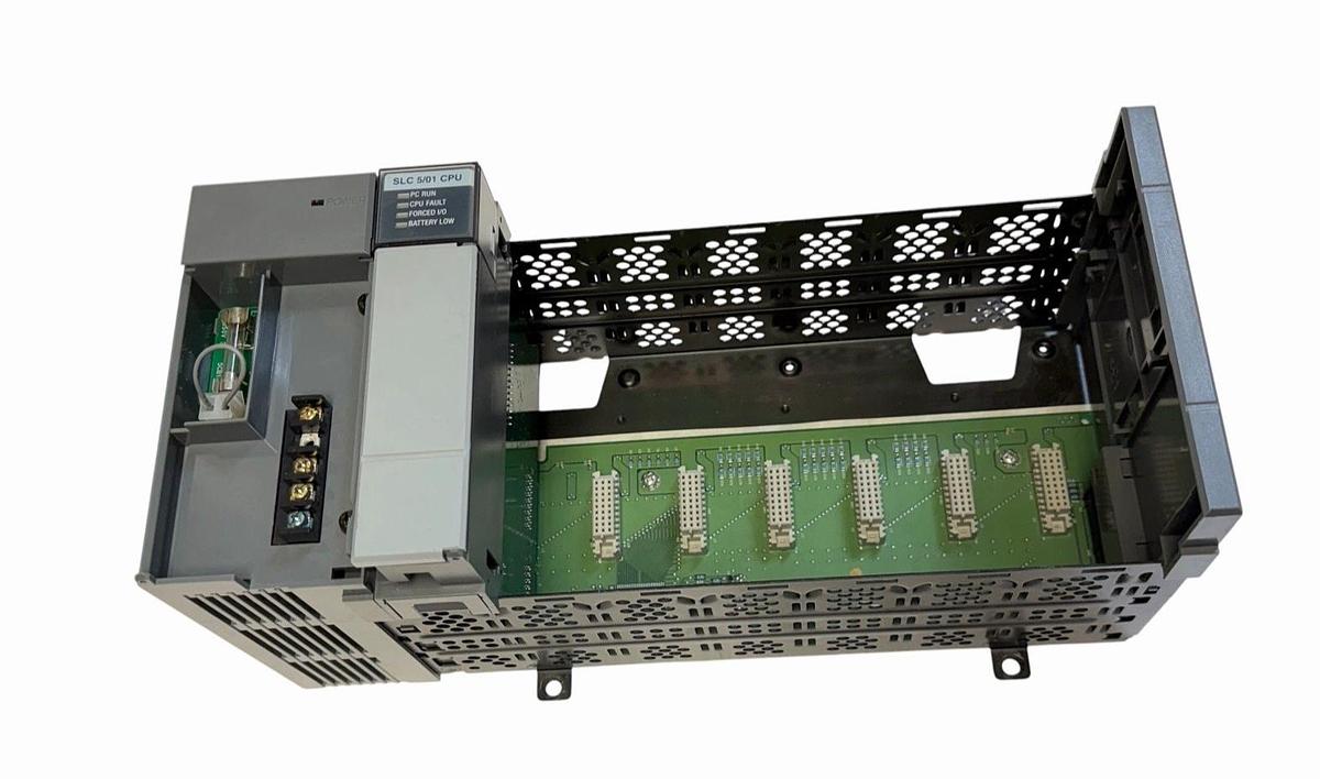 Used ALLEN BRADLEY 1746-P1 /A POWER SUPPLY W/ 1746-A7 /B SLC 7-SLOT RACK W/ 1747-L514