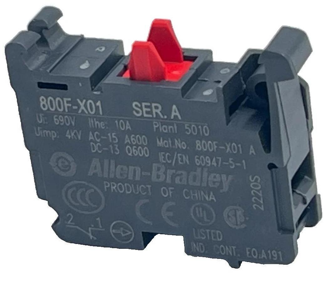 LOT OF 5 Allen-Bradley 800F-X01 Ser A Contact Block 22.5mm 1 N.C Screw Terminal