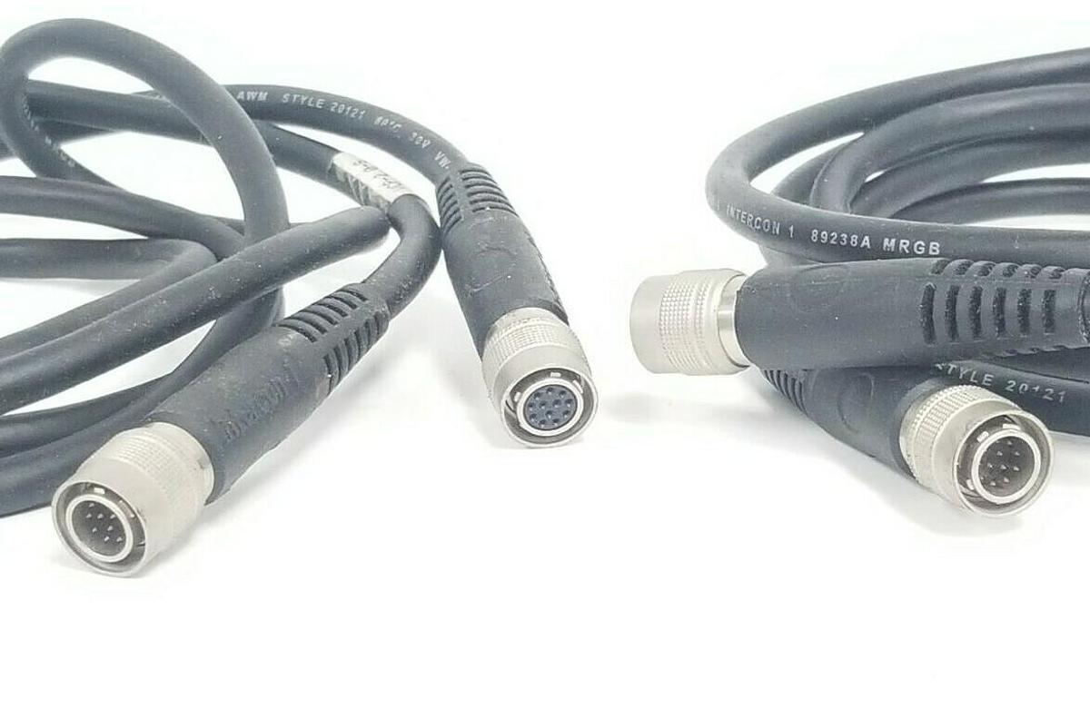 Used LOT OF 2 NORTECH VCP-2.0-S CAMERA INTERFACE CABLE MALE-FEMALE 4COAX WIRES