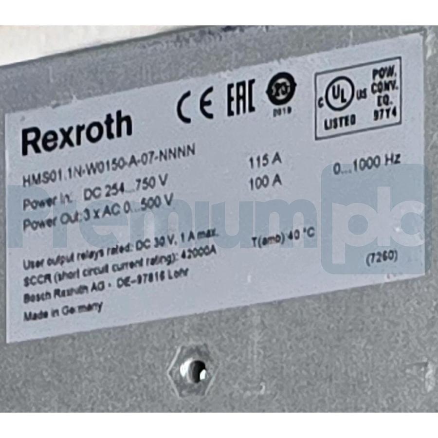 Rexroth Indramat HMS01.1N-W0150-A-07-NNNN | R911297164 Single-Axis Inverter NSMP