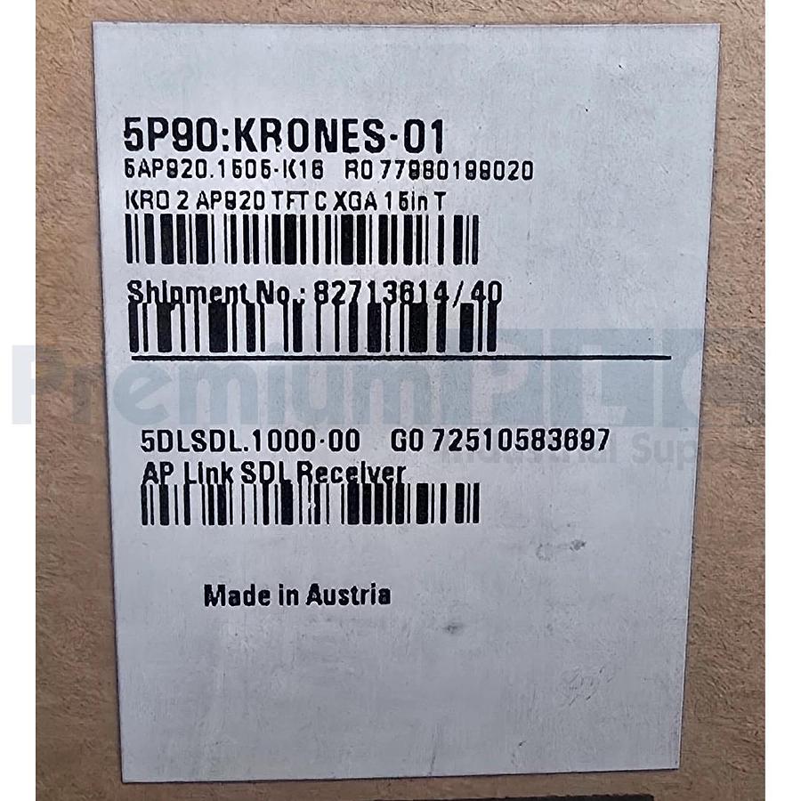 Used KRONES iPanel B&R 5AP920.1505-K16 5P90:KRONES-01 15" TFT DISPLAY 0900899484 NSFS
