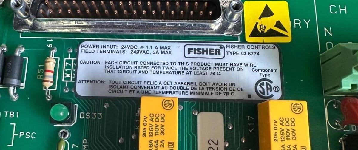 NEW FISHER 41B7289X022-91 / 41B7289X02291 CONTROL BOARD CL6774X1-A2 41B7289X022