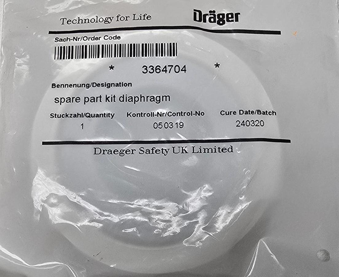 Used Dräger | Drager 3364704 Spare Part Kit Diaphragm for Breathing Equipment NSFS