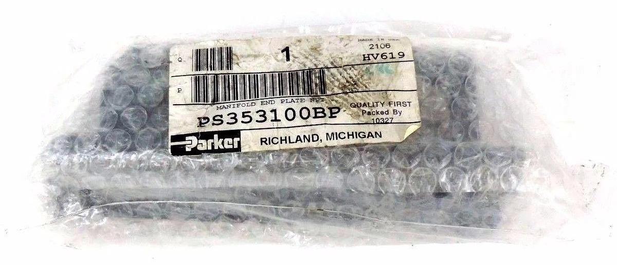 Used NEW PARKER PS353100BP MANIFOLD END PLATE NPT