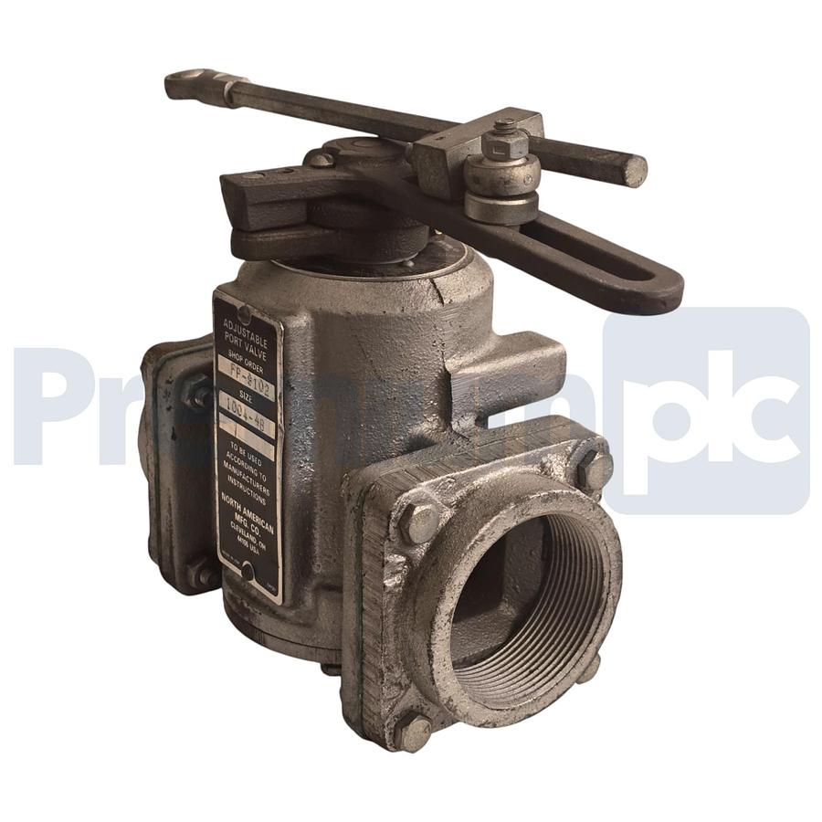 Used NORTH AMERICAN MFG. CO. FP-9102 ADJUSTABLE PORT VALVE SIZE: 1004-4B N1004PB PV2A