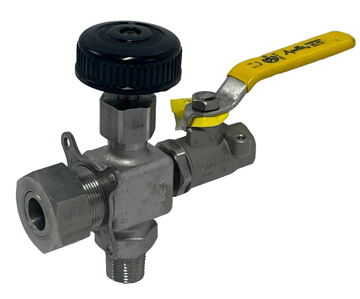 Used APOLLO 76-801-01A 1/4" Standard Port Ball Valve Stainless Steel FNPT x MNPT USA