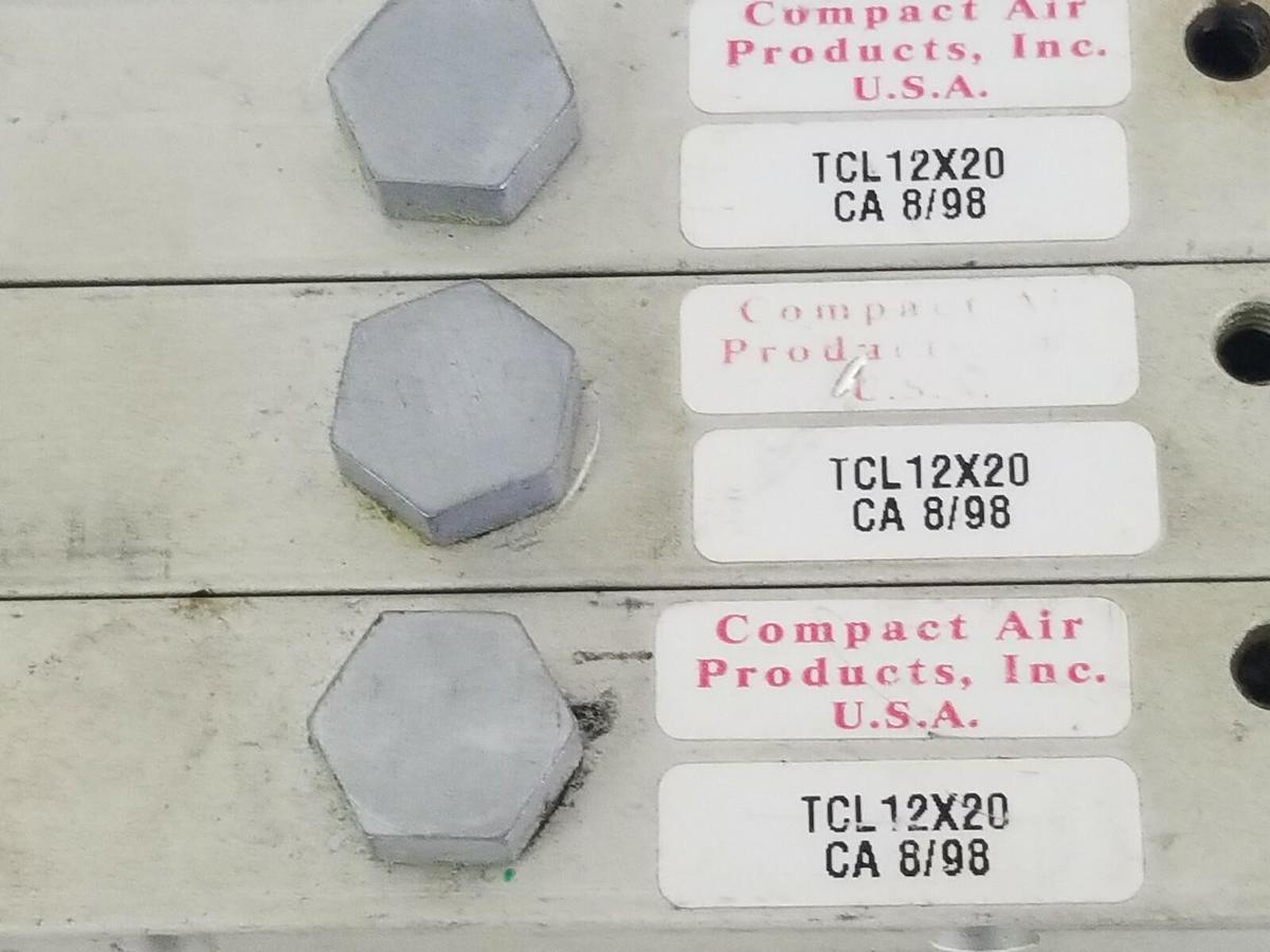 Used LOT OF 3 ITT COMPACT AIR TCL12X20 CYLINDERS TCL12X20, 12MM BORE