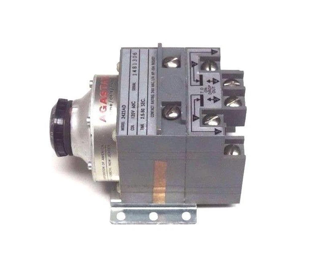 NIB AGASTAT 2422AD TIMING RELAY 120V, 60C, 2.5/50 SEC., 240VAC, 1/4HP, 10A