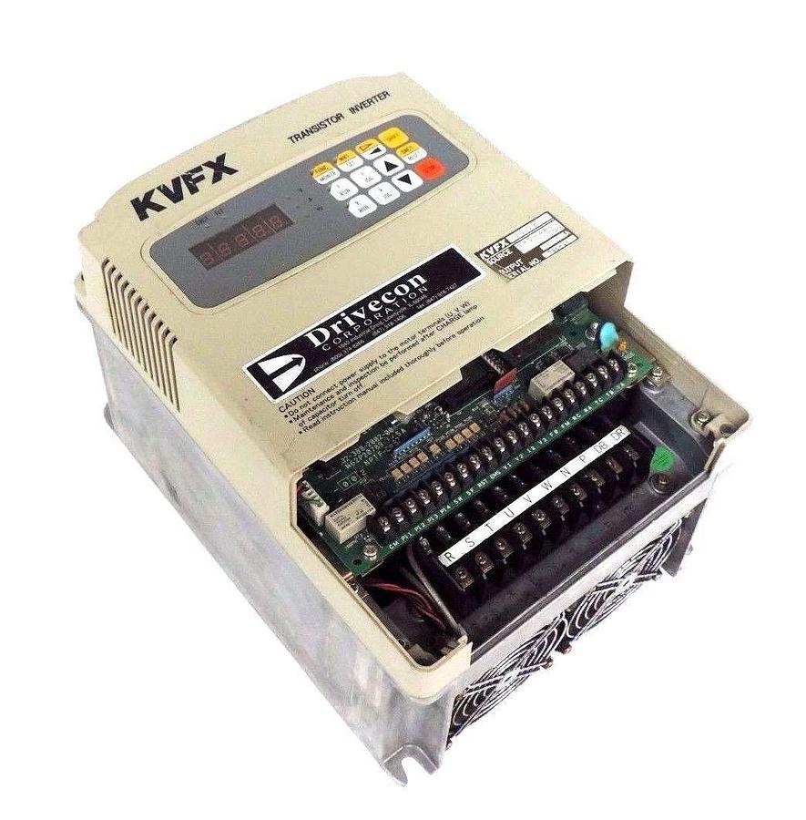 Used DRIVECON KVFX-475-E TRANSISTOR INVERTER 380/460V, 50/60HZ, 17A, 10HP, KVFX475E