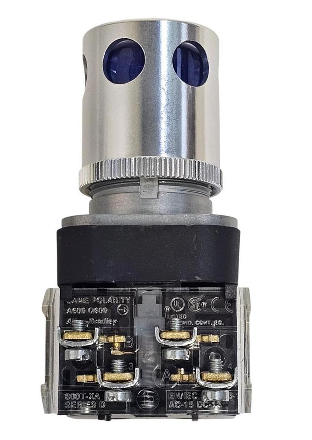 NIB ALLEN BRADLEY 800T-QAH2B PUSH BUTTON BLUE W/ GUARD 800TQAH2B SER. U