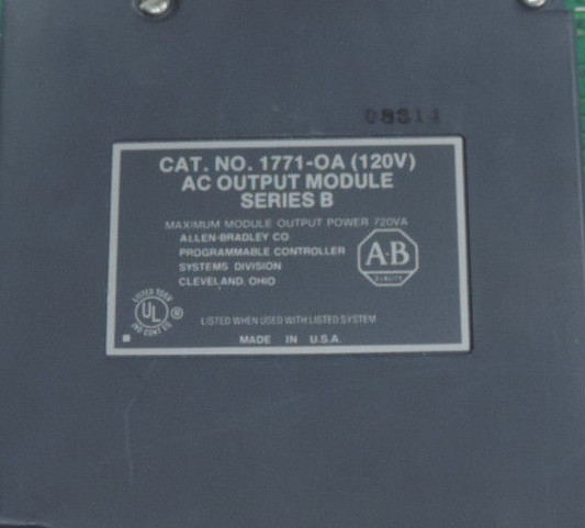 Used REPAIRED ALLEN BRADLEY 1771-OA AC OUTPUT MODULE SER B, 120V, 1771OA