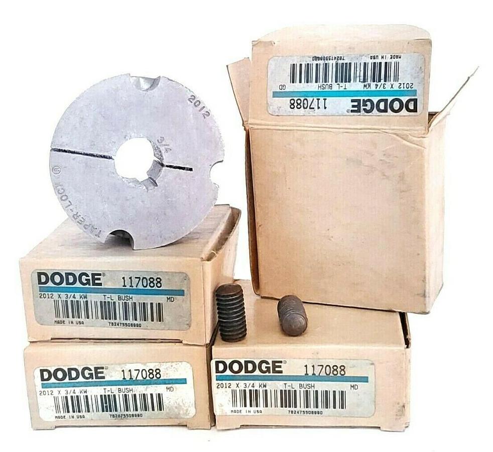 LOT OF 4 NIB DODGE 117088 2012 X 3/4 KW T-L BUSHINGS