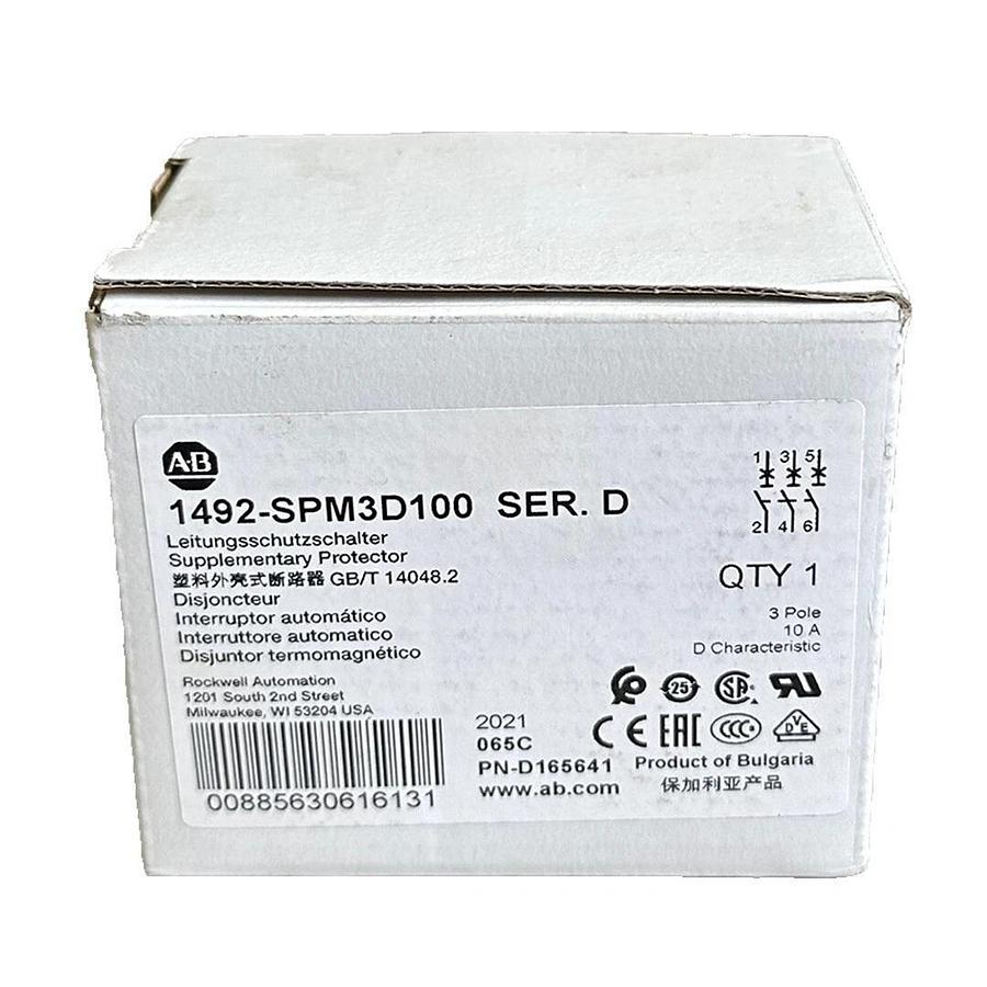Used NEW ALLEN BRADLEY 1492-SPM3D100 /D SUPPLEMENTARY PROTECTOR 3P 10A 1492SPM3D100
