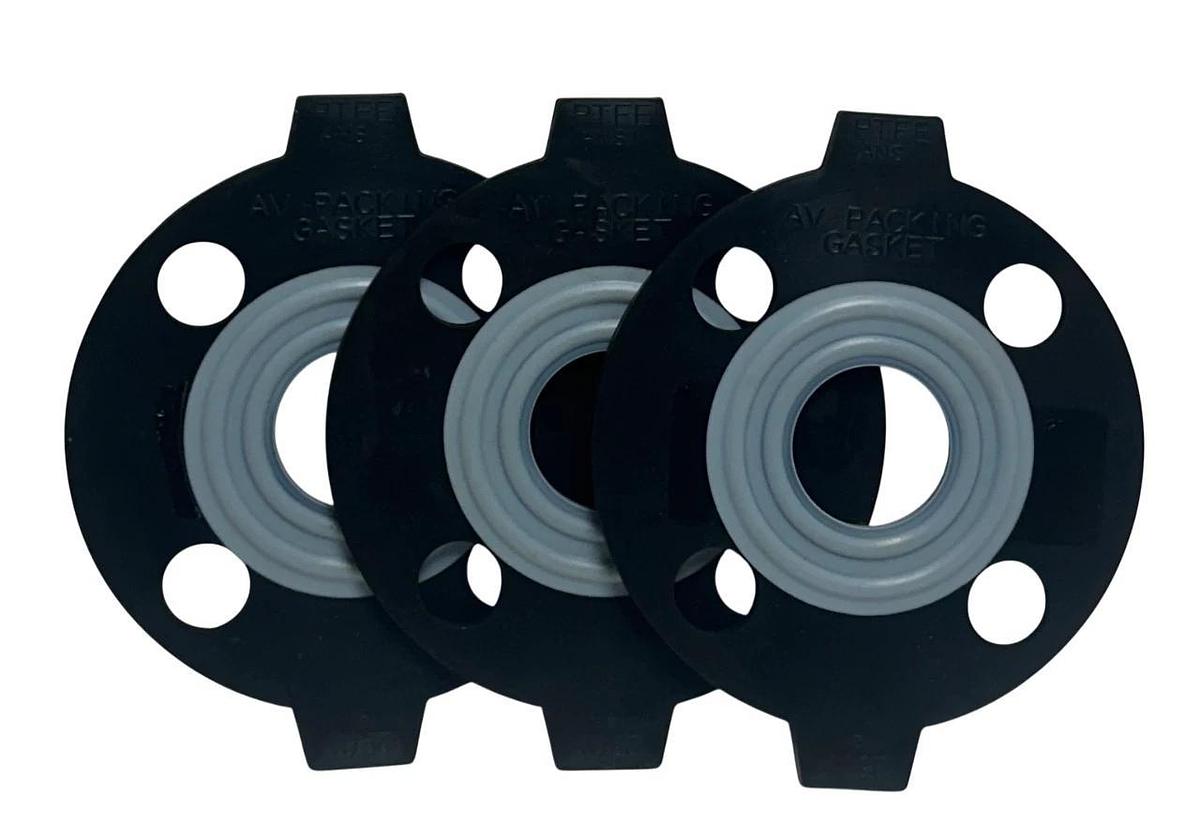 Used 3 ASAHI 25 (1) ANSI AV PACKING GASKETS PTFE OEM 1'' FLANGE TEFLON BONDED NSNP