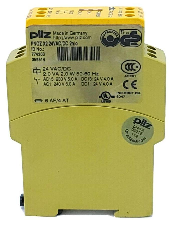Used PILZ PNOZ-X5-24VACDC-2N/O SAFETY RELAY PNOZ X2 24VAC/DC 2N/O ID NO. 774303
