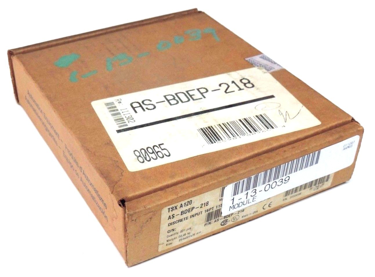 NEW SEALED MODICON AEG AS-BDEP-218 INPUT MODULE TSX A120, 115VAC, ASBDEP218