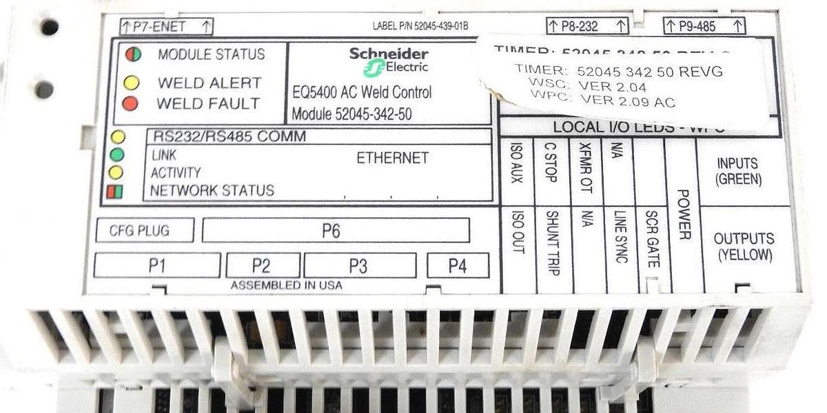 Used SCHNEIDER EQ5400 AC WELD CONTROL MOUDULE 52045-342-50