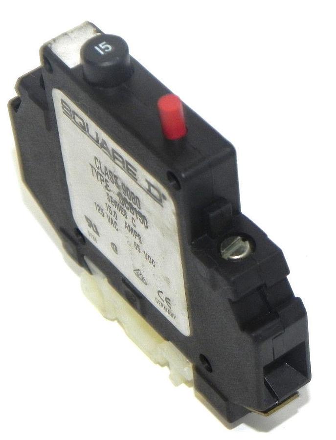 Used SQUARE D 9080-GCB-150 CIRCUIT BREAKER 9080GCB150 SERIES C, 15.0 AMP, 125VAC