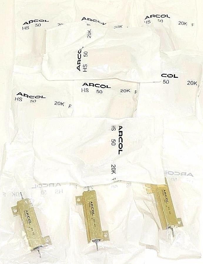Used LOT OF 11 ARCOL HS50 20K F RESISTORS HS5020KF