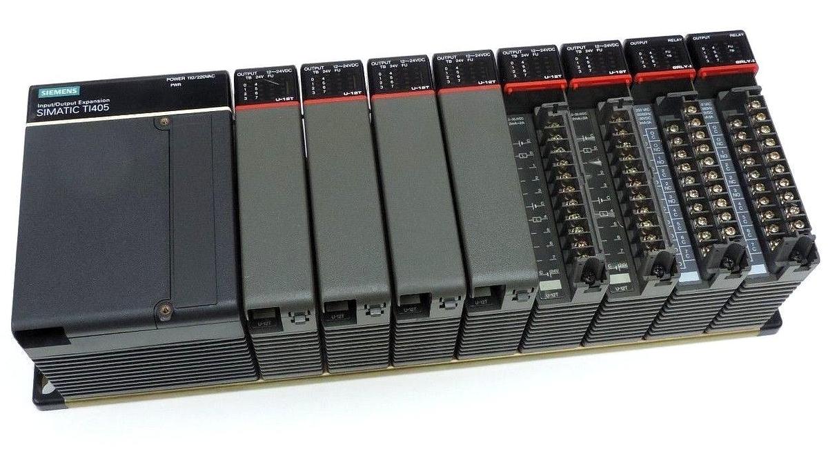 Used SIEMENS U-08B EXPANSION RACK 405-IOEX POWER SUPPLY U-12T , 405-8RLY-I MODULES