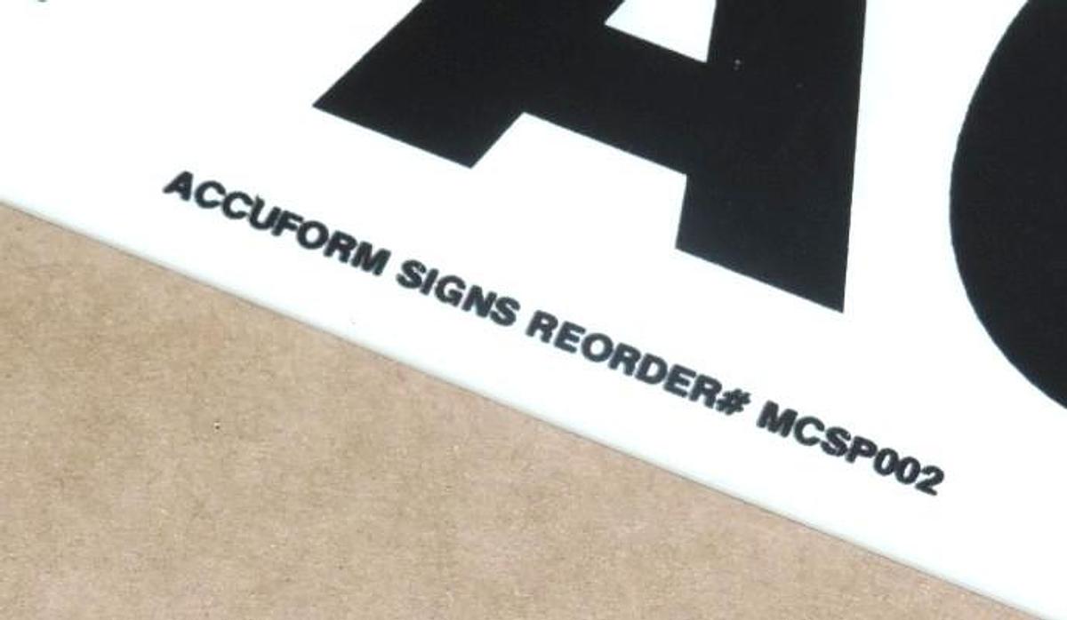Used NEW ACCUFORM SIGNS MCSP002 10" X 14" DANGER CONFINED SPACE SIGN