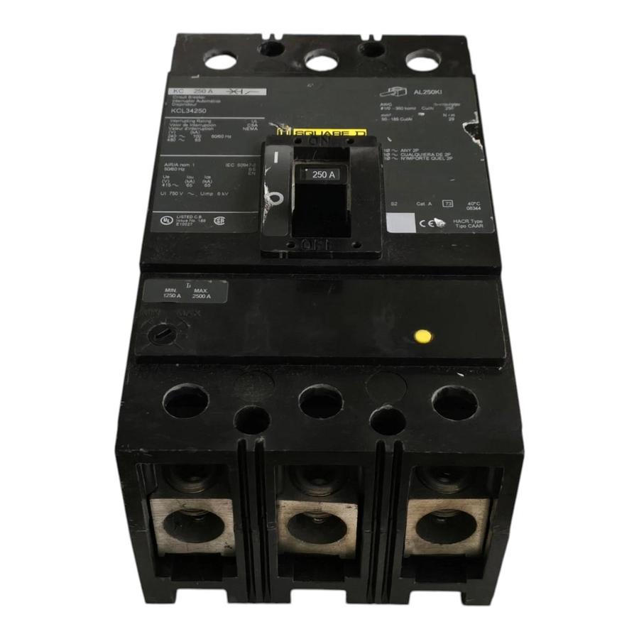 Square D KCL34250 Circuit Breaker | 3 Pole | 250 Amp | 480V | 65kA @ 480V NSNP