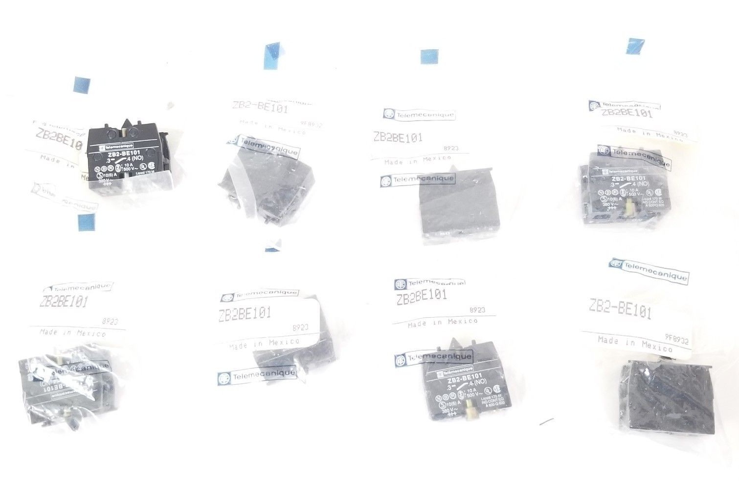 LOT OF 8 NEW TELEMECANIQUE ZB2-BE101 CONTACT BLOCKS, ZB2BE101