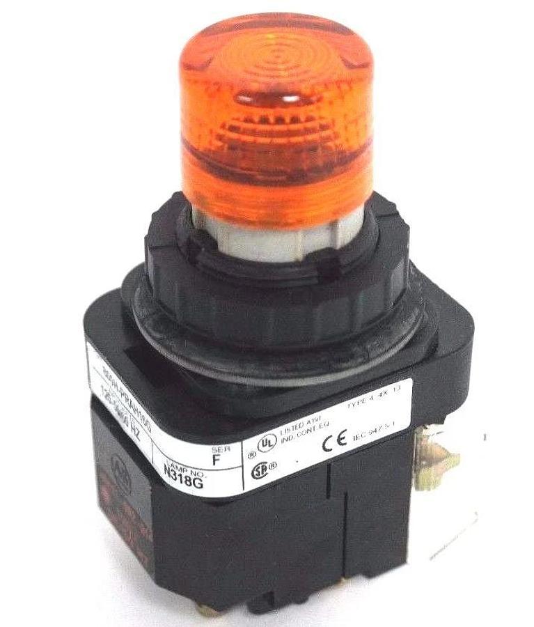 Used ALLEN BRADLEY 800H-PRAH16G PUSHBUTTON 800HPRAH16G SER. F, 800H-PRAH16A
