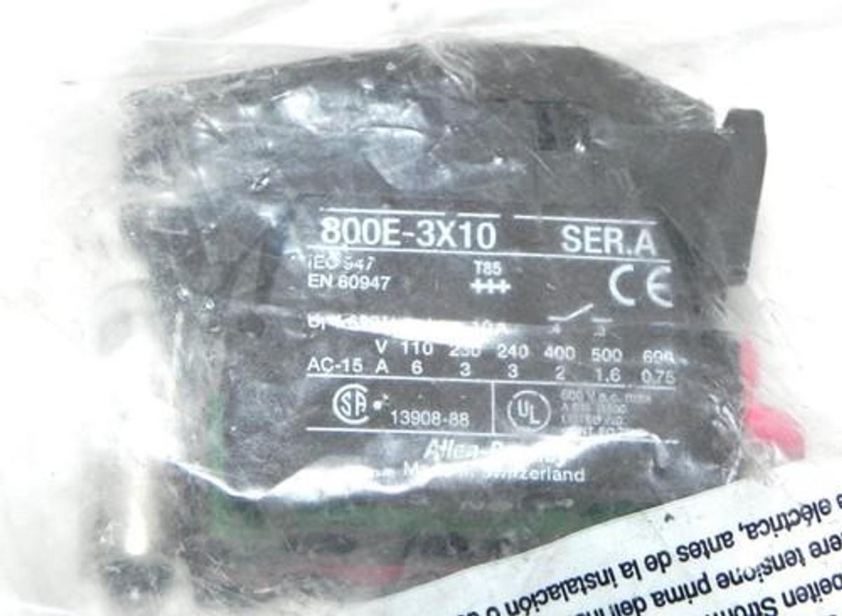 NEW ALLEN BRADLEY 800E-3DLT5X11 FULL VOLTAGE MODULE SER. B, 800E3DLT5X11
