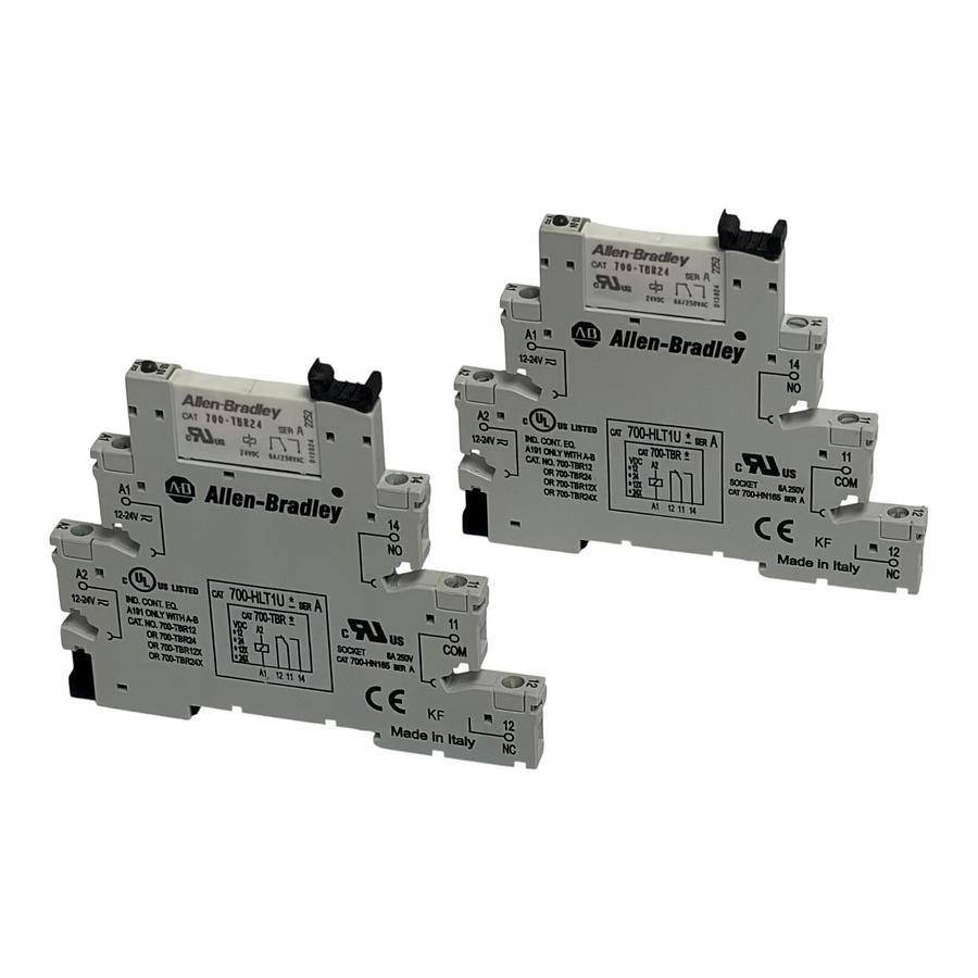 Used New Allen-Bradley 700-HLT1U24 Terminal Block Relay Lot of 2 Ser A 24V