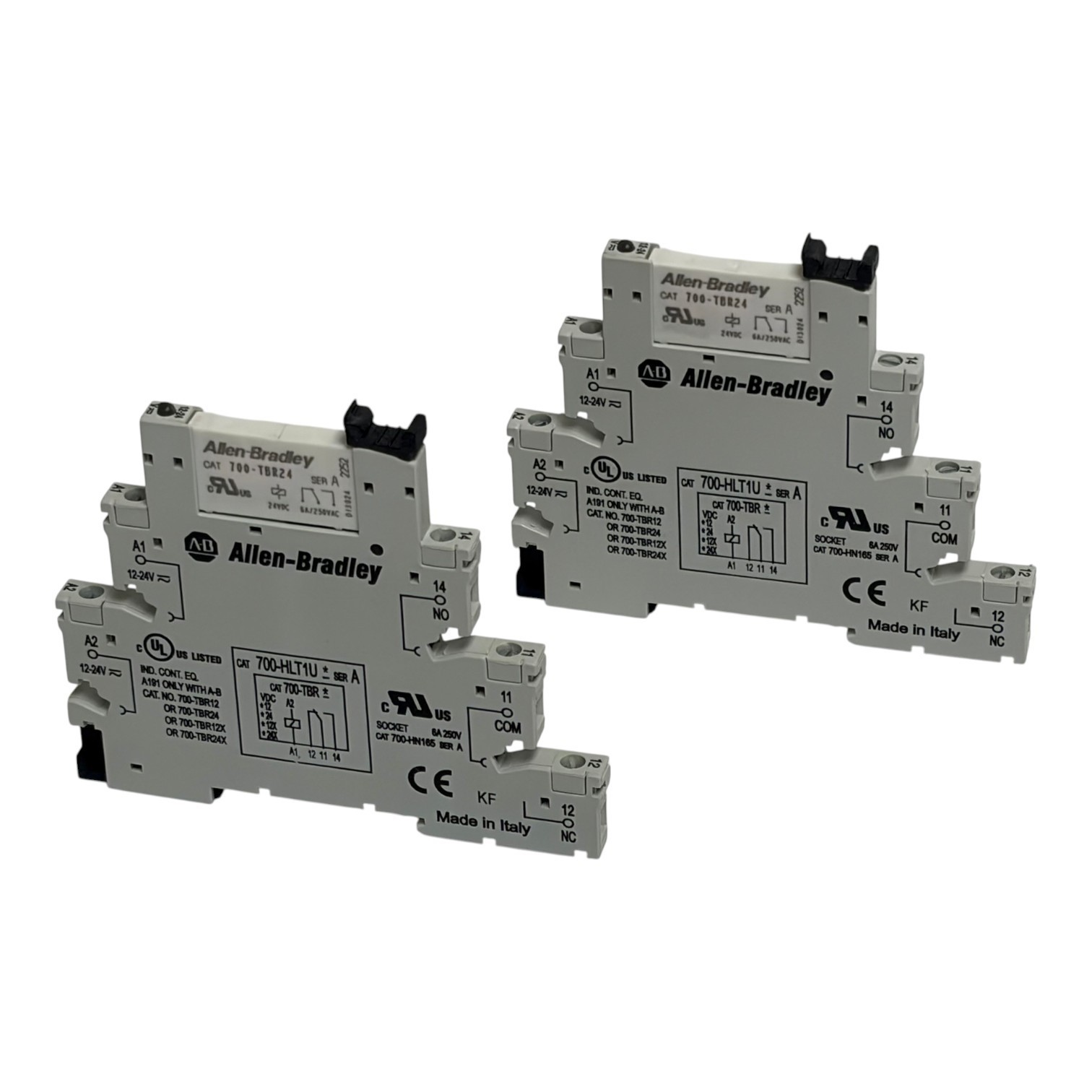 Used New Allen-Bradley 700-HLT1U24 Terminal Block Relay Lot of 2 Ser A 24V