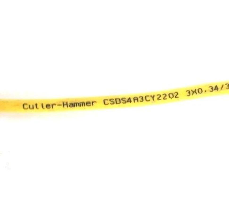 Used CUTLER HAMMER E57-12GS02-GDB INDUCTIVE PROXIMITY SWITCH W/ CSDS4A3CY2202 CABLE