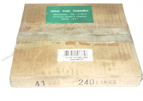 NIB JEFFREY CHAIN CO. 41 RIV. 10FT BOX 240LK ROLLER CHAIN SD041001/RT